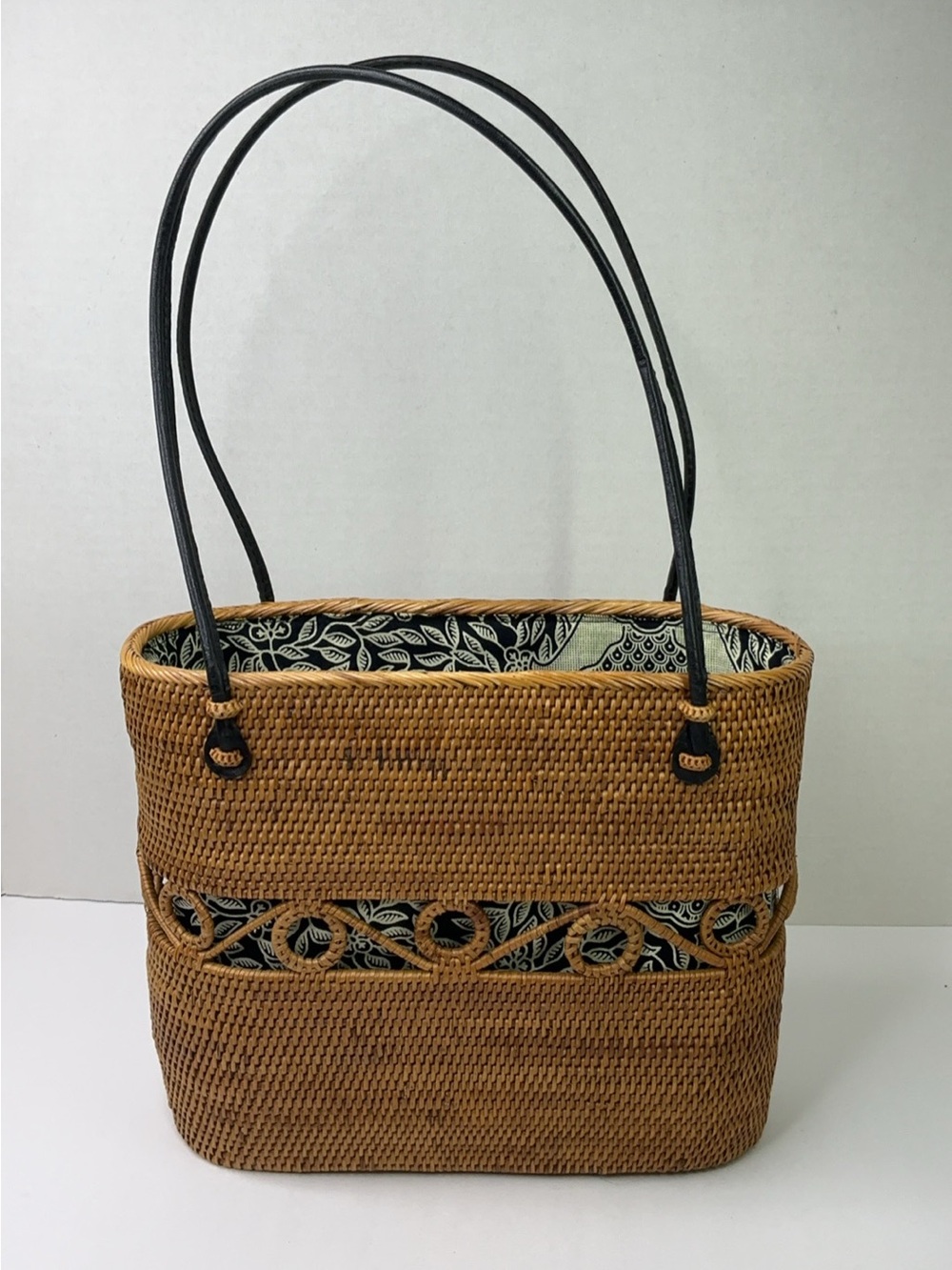Handwoven Rattan and Ata Grass Tote Bag
